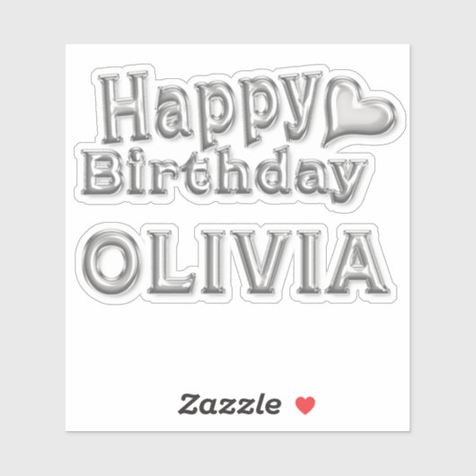 Olivia Happy Birthday silver Aufkleber Sticker シール (シート)