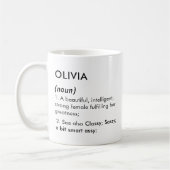 Olivia name, Editable name, Custom name コーヒーマグカップ (左)