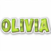 Olivia Name Kiwi Design Aufkleber Sticker シール (正面)