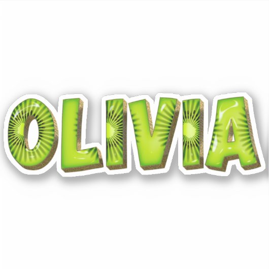 Olivia Name Kiwi Design Aufkleber Sticker シール (正面)