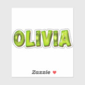 Olivia Name Kiwi Design Aufkleber Sticker シール (シート)