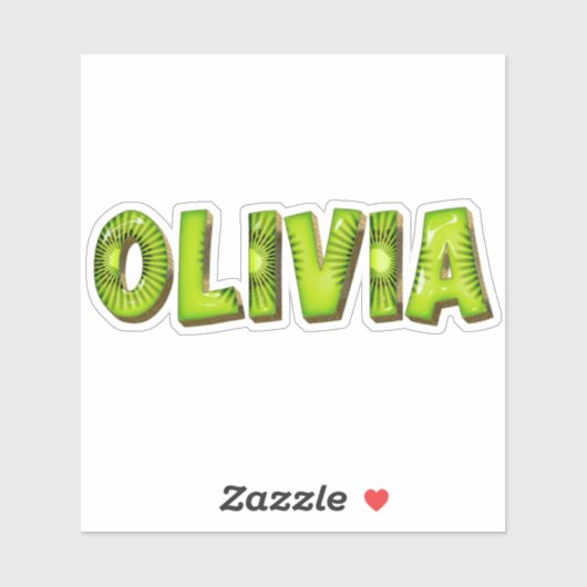 Olivia Name Kiwi Design Aufkleber Sticker シール (シート)