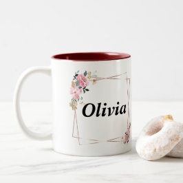 Olivia name Mug – Custom Coffee Cup with An ツートーンマグカップ