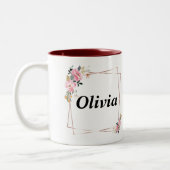 Olivia name Mug – Custom Coffee Cup with An ツートーンマグカップ (左)