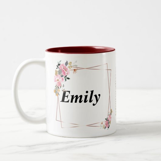 Olivia name Mug – Custom Coffee Cup with An ツートーンマグカップ (左)