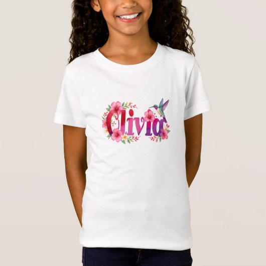 Olivia - Personalised Shirt  - For Kids Tシャツ (正面)