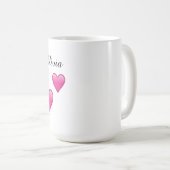 Olivia Personalized Hearts Emoji Mug コーヒーマグカップ (正面右)