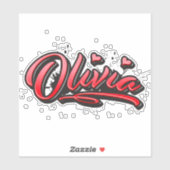 Olivia red Heart Graffiti Aufkleber Sticker シール (シート)