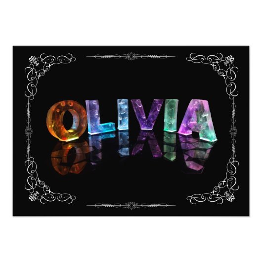 Olivia - The Name Olivia in 3D Lights （写真） フォトプリント (正面)