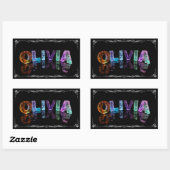 Olivia - The Name Olivia in 3D Lights (写真) 長方形シール (シート)