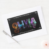 Olivia - The Name Olivia in 3D Lights (写真) 長方形シール (封筒)