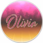Olivia Vorname Name golden pink Aufkleber Sticker シール (正面)
