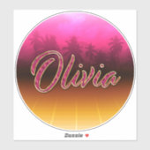 Olivia Vorname Name golden pink Aufkleber Sticker シール (シート)