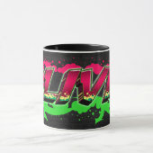 Olivia Vorname Name Graffiti red green Tasse マグカップ (中央)
