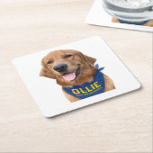 Ollie the Lucky Dog Photo Coaster スクエアペーパーコースター (アングル)