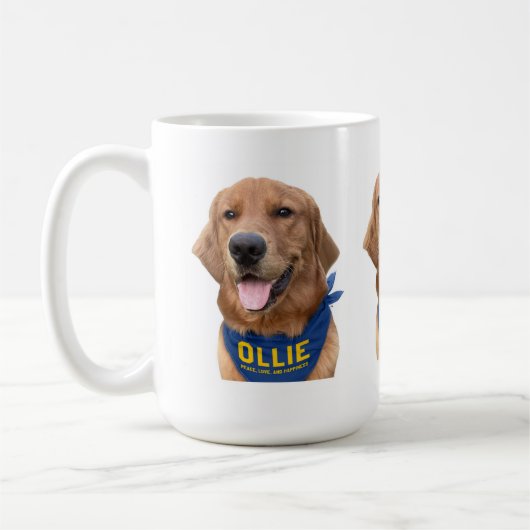 Ollie the Lucky Dog Photo Mug コーヒーマグカップ (左)