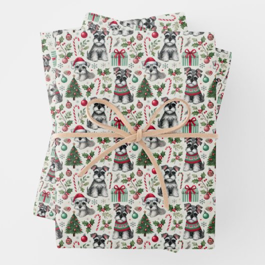 Ollie the sweet mini Schnauzer wrapping paper ラッピングペーパーシート (インサイチュ)