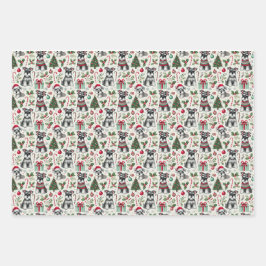 Ollie the sweet mini Schnauzer wrapping paper ラッピングペーパーシート