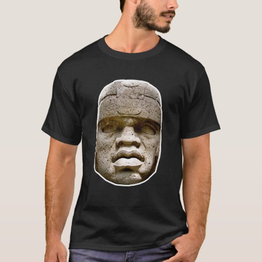 Olmecの像のシャツ – 隠し歴史服 – Goo Tシャツ (正面)