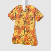 Olowaluのハイビスカスのハワイの迷彩柄のアロハワイシャツ オーナメント (正面)