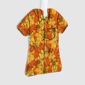 Olowaluのハイビスカスのハワイの迷彩柄のアロハワイシャツ オーナメント (正面)