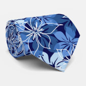 Olowalu Hibiscus Hawaiian Camo - Navy Blue ネクタイ (ロール)