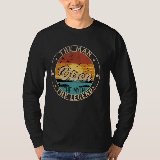 OLSEN 伝説の男 神話の英雄 名前 Tシャツ (正面)