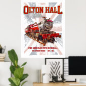 Olton Hall Vintage Steam Train English Locomotive  ポスター (ホームオフィス)