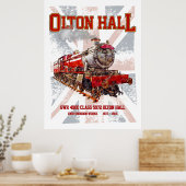 Olton Hall Vintage Steam Train English Locomotive  ポスター (キッチン)