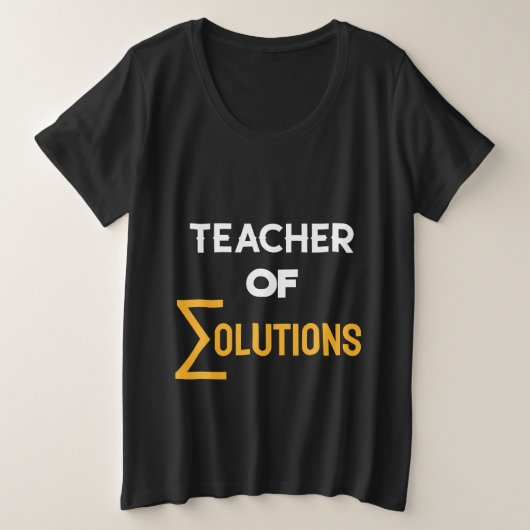 ∑olutionsの教師 代数 数学教師 プラスサイズTシャツ (デザイン正面)