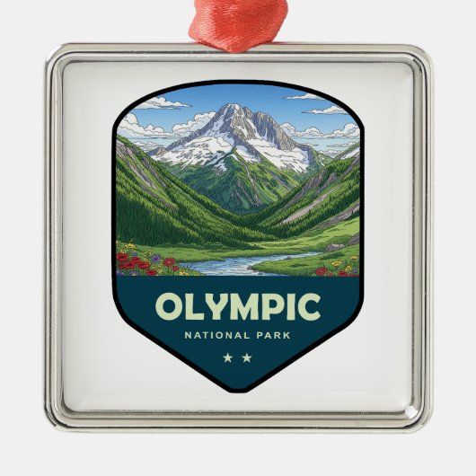 Olympic National Park Shield メタルオーナメント (正面)