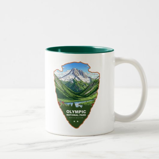 Olympic National Park Washington Arrowhead ツートーンマグカップ (右)