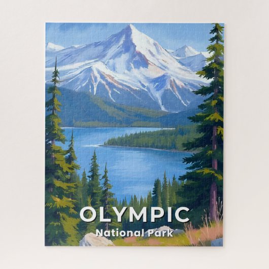 Olympic National Park | Washington Travel Art ジグソーパズル (縦)