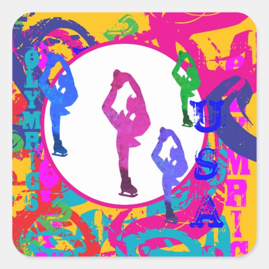 OLYMPIC SKATING  スクエアシール (正面)