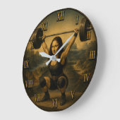 Olympic Weightlifter Funny Mona Lisa ラージ壁時計 (傾斜)