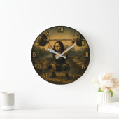 Olympic Weightlifter Funny Mona Lisa ラージ壁時計 (ホーム)
