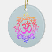 Omおよびlotusレインボーカラーシンボルのオーナメント セラミックオーナメント (左)