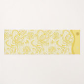 OMとユニークマンダラ付きイエローレースヨガマット ヨガマット (正面(横))