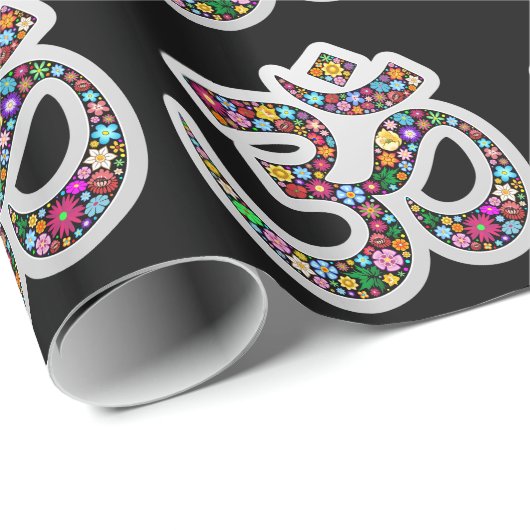 Omのオウムのナマステのヨガの記号の包装紙 ラッピングペーパー (ロールコーナー)