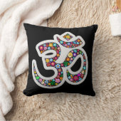 Omのオウムのナマステのヨガの記号の枕 クッション (ブランケット)