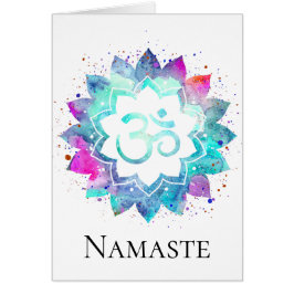 *~* OMのオウムの記号の水彩画のはす曼荼羅