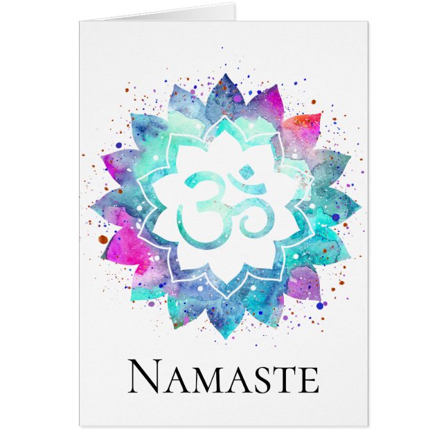 *~* OMのオウムの記号の水彩画のはす曼荼羅 (正面)