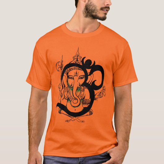 OmのオレンジのTシャツ Tシャツ (正面)