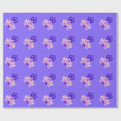 OMのナマステの藤色の精神的なはすの花のヨガ ラッピングペーパー (フラット)