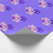 OMのナマステの藤色の精神的なはすの花のヨガ ラッピングペーパー (角)