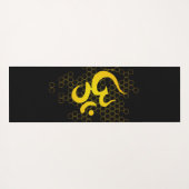 Omの蜂蜜-黒い金ゴールド ヨガマット (裏面(横))