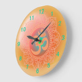 OMの記号の時計 ラージ壁時計 (傾斜)