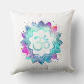 *~* Omの記号の水彩画のはす曼荼羅 クッション (裏面)