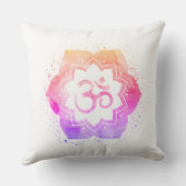 *~* OMの記号の綿のはすの花の曼荼羅 クッション (裏面)