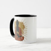 Omの記号をめい想している仏 マグカップ (正面左)